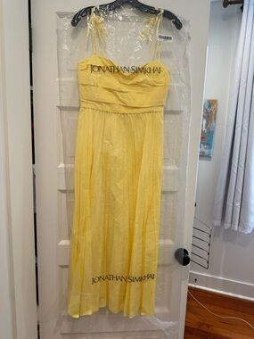 Jonathan Simkhai Sunny Yellow Spaghetti-Strap Maxi Dress